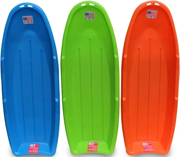 Lightning Snow Sleds for Kids &amp; Adults. Plastic Toboggan Sand Slider 48” 3-Pa...