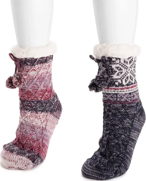 MUK LUKS Women's 2 Pair Pack Tall Cabin Socks