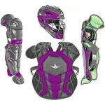 All-Star System7 Axis Travel Team NOCSAE Youth Catcher's Package - Graphite/Purple