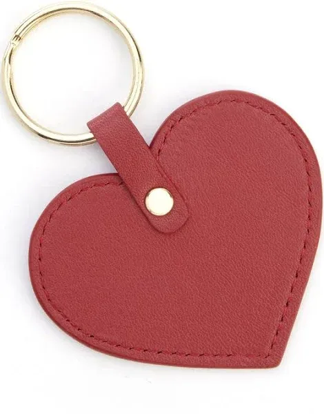 Royce New York Heart-Shaped Leather Key Chain