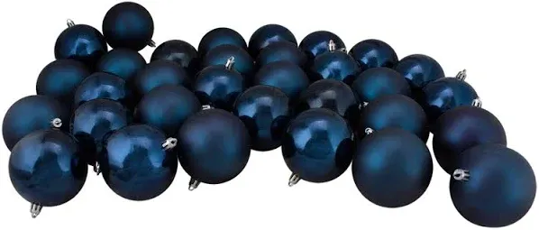 Northlight Sapphire Blue Shatterproof 2-Finish Christmas Ball Ornaments