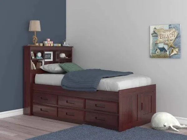 Discovery World Furniture Twin Bed Bookcase & 6 Drawers