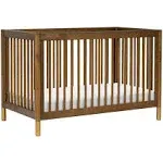 Babyletto Gelato 4-in-1 Convertible Crib with Toddler Bed Conversion Kit Natural Walnut / Gold Feet