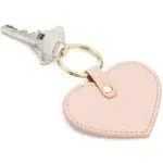 Royce New York Heart Shaped Leather Key Fob - Light Pink