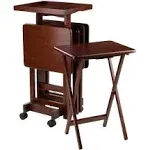 Winsome Wood 6-pc Snack Table Set Walnut