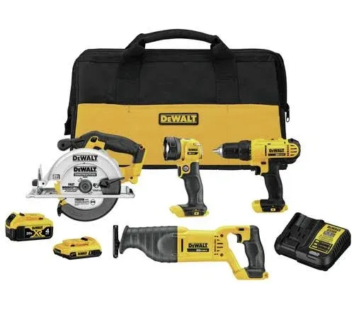 DeWalt 20V MAX 4-Tool Combo Kit DCK445D1M1