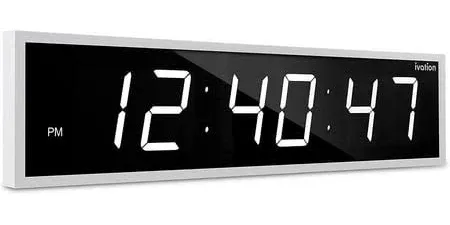 Ivation Large Digital Wall Clock LED