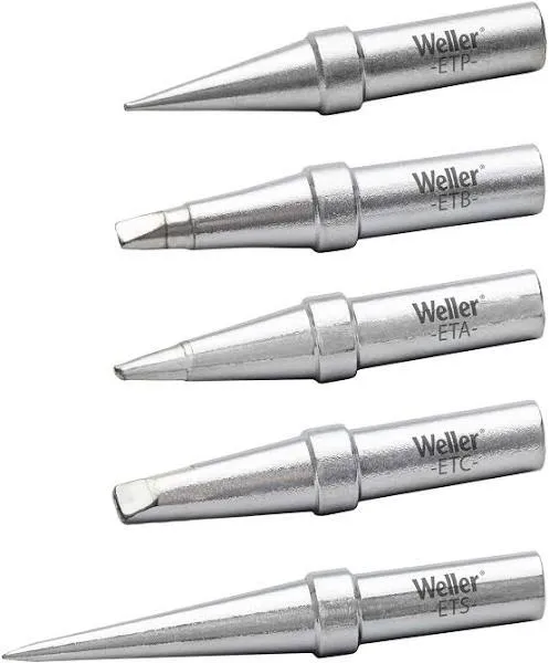 Weller ETP-5 WE1010 Soldering Tip, Conical, 0.031 in. x 0.8 mm, 5 Pcs