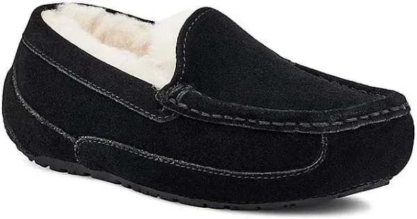 UGG Ascot 1120886K Unisex Kids Black Round Toe Slip On Slippers Size 6