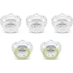 NUK Orthodontic Pacifiers, 5-Pack, Stars & Triangles White