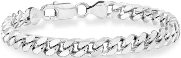 Miabella 925 Sterling Silver Curb Cuban Link Chain for Men