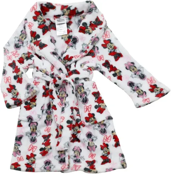 Disney Girls' Frozen | Princess | Minnie Mouse Bathrobe, White Minnie, 10