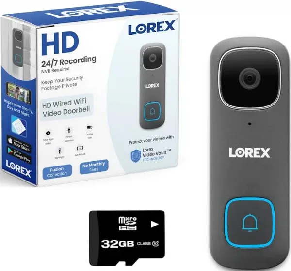 Lorex 1080p Wired WiFi Smart Video Doorbell Camera