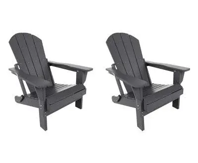 WestinTrends Outdoor Patio Folding Poly Adirondack Chair