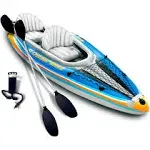 Sunlite Sports 2-Person Inflatable Kayak with Aluminum Oars, High Output Air Pump and Storage Bag