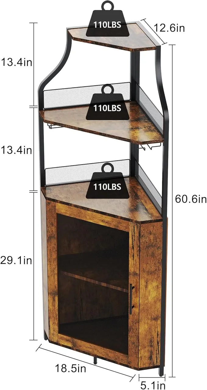 GarveeHome Corner Bar Cabinet