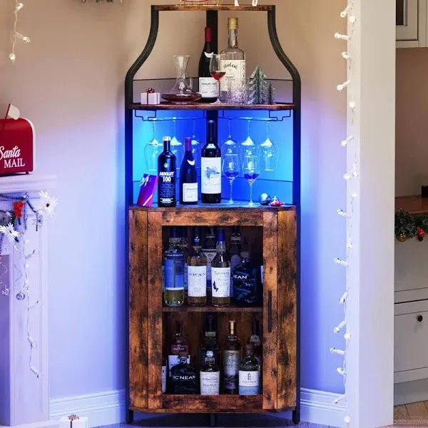 GarveeHome Corner Bar Cabinet