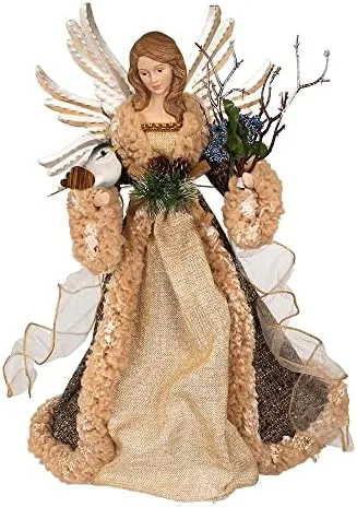 Kurt S. Adler 16in. Rustic Glam Angel Tree Topper