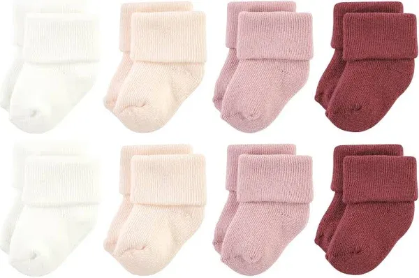 Hudson Baby Girls' Cotton Rich Newborn and Terry Socks