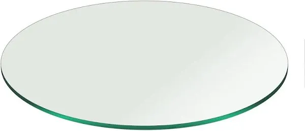 Fab Glass and Mirror Round 3/8 inch Thick Pencil Polish Tempered Glass Table Top