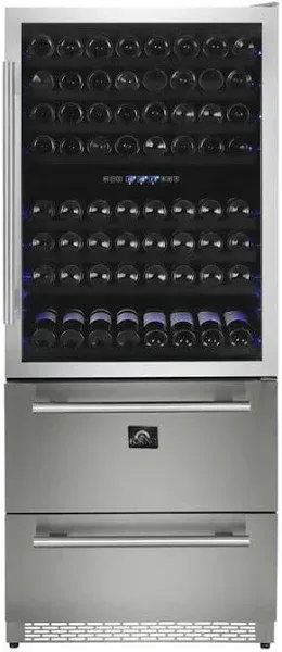 Forno 30" Dual Zone Wine Cooler & Refrigerator Drawer FWCDR6661-30S