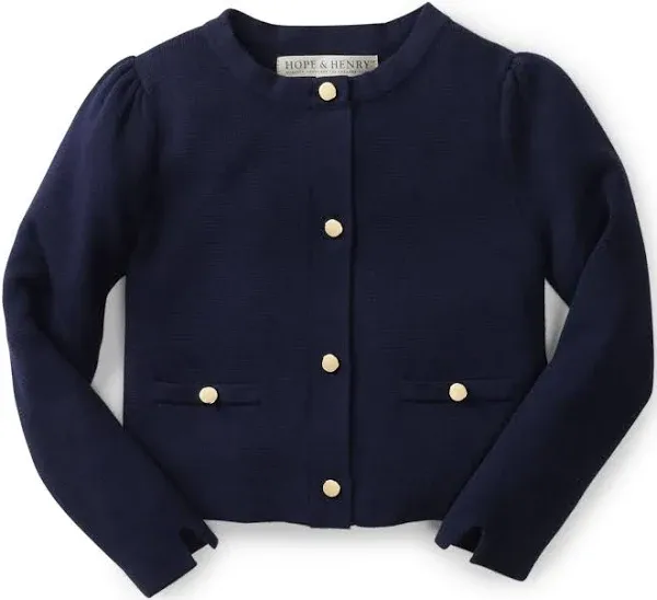 Hope &amp; Henry Girls&#x27; Milano Stitch Cardigan Sweater - XXS - 2-3T