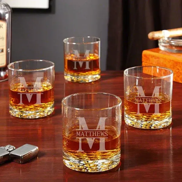 Oakmont Personalized Buckman Whiskey Glasses (Set of 4)