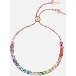 Ted Baker Melrah Icon Crystal Slider Bracelet Rose Gold Rainbow Crystal