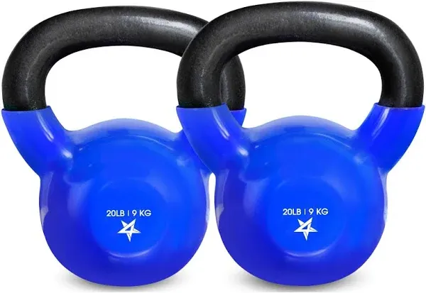 Yes4All 5-65lbs Kettlebells Vinyl Coated Cast Iron for Dumbbell Weights Exercises