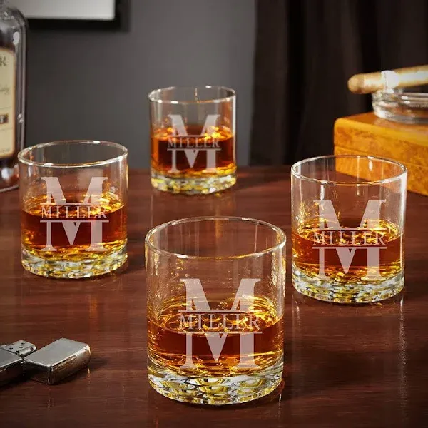 Oakmont Personalized Buckman Whiskey Glasses (Set of 4)