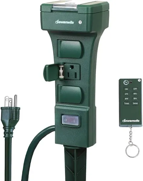 DEWENWILS Outdoor Dusk to Dawn Power Stake Timer