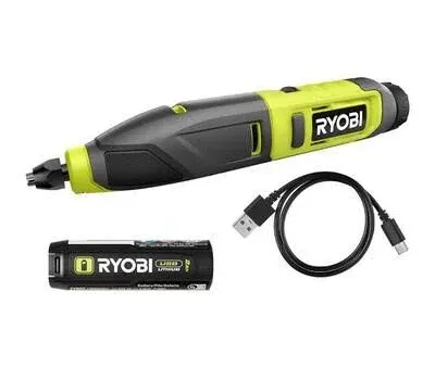 RYOBI USB Lithium Power Carver Wood Carving Kit with 2.0 Ah USB Lithium Battery and Charging Cable