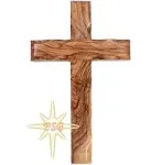 Wall Cross, Crosses from Bethlehem, 6'' - 16 cm, Holy Land. Olive Wood Crucifix. Hanging Home Decor. Gift for Godparents, Grandchildren, New House, CH