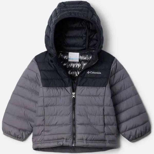 NWT Columbia Boys Toddler Powder Lite II Hooded Puffer Jacket 2T Black 2090022