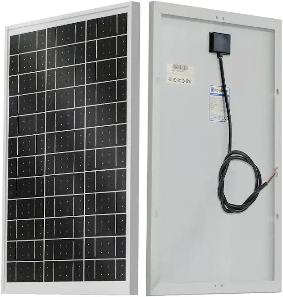 ECO-WORTHY 2Pcs 12V 25W Solar Panel Monocrystalline Waterproof Panel for Charging 12V Battery of RV Boat Trailer ATV Car or Powering 12V Light