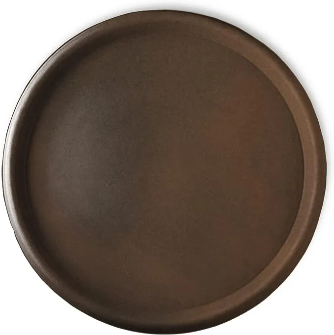 Crescent Garden Universal Round Planter Saucer, Drainage Dish for Pots, Large Plant Dishes Saucer, Outdoor Plant Trays - Rust (19.75" Inner, 22" Outer Diameter)