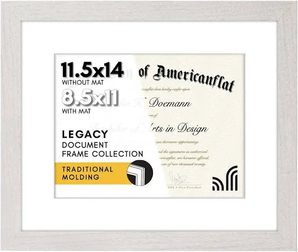 Americanflat 11x14 Diploma Frame with Mat for 8.5x11