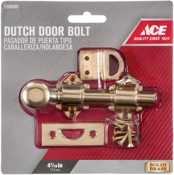 ACE Hardware 5300595 Dutch Door Surface Bolt Brass 4 7/16&#034; (ACE2)