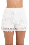 La Blanca Beach Swim Cover Up Shorts - Ivory/Cream