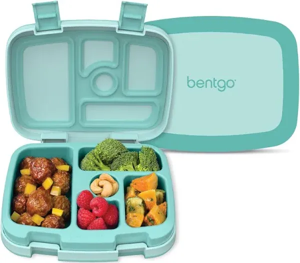 Bentgo Kids Lunch Box Container Leak-Proof 5-Compartment Blue Boy BPA-Free 3-7yr