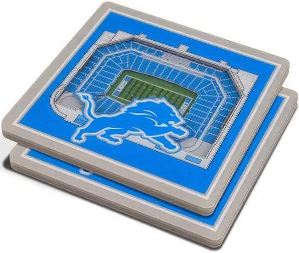 Youthefan Detroit Lions 3D StadiumViews Coasters