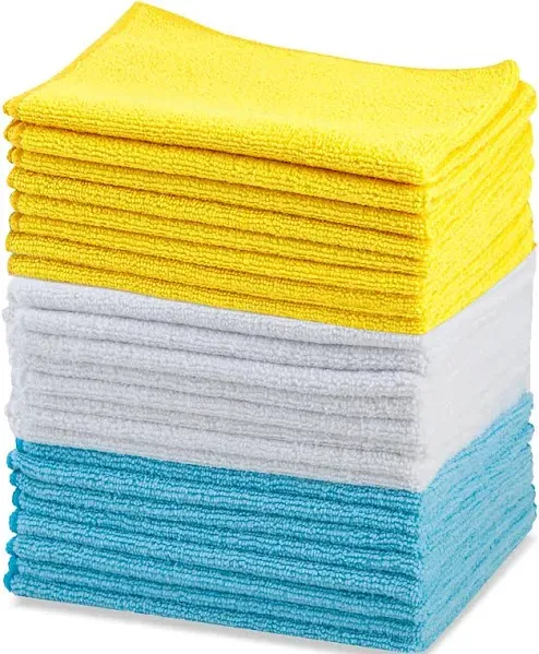 Amazon Basics Microfiber Cleaning Cloths Non-Abrasive Reusable and Washable