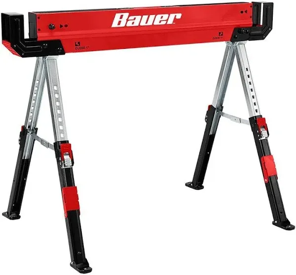 BAUER 32 in. Steel Adjustable Sawhorse, 1300 lb. Capacity