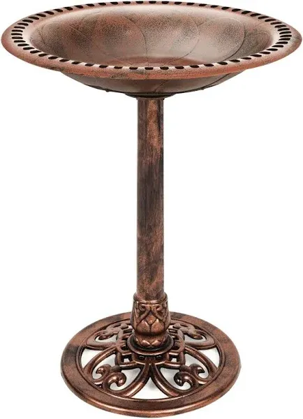 Best Choice Products Outdoor Rustic Pedestal Bird Bath Accent for Garden