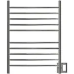 Radiant Curved 10-Bar Hardwired Towel Warmer in Polished Stainless, Silver