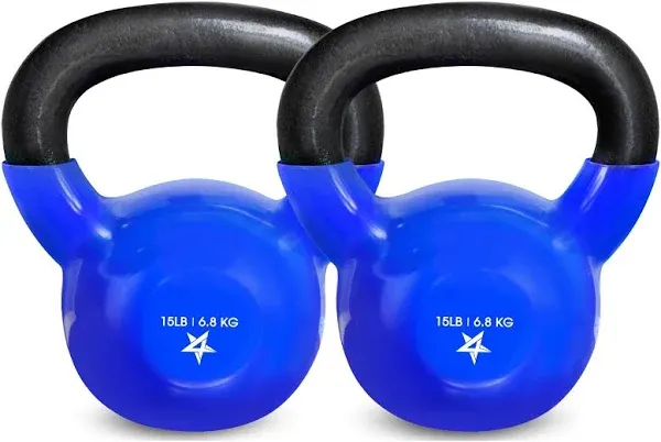 Yes4All 5-65lbs Kettlebells Vinyl Coated Cast Iron for Dumbbell Weights Exercises