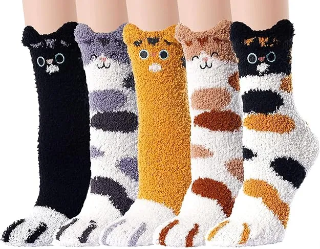 Women's and Girls' Fuzzy Slipper Socks