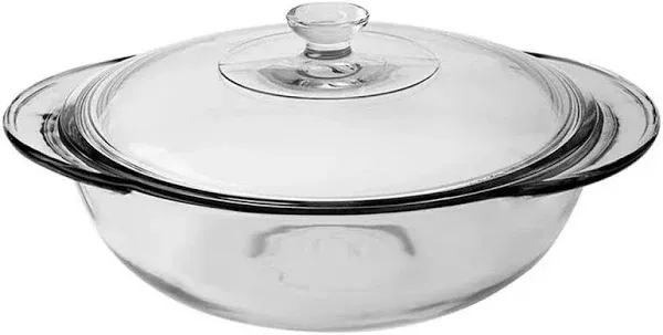 Anchor Hocking 2 Quart Round Glass Clear Casserole Baking Dish  -—PERFECT!