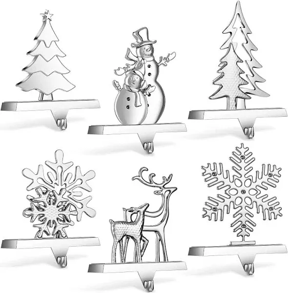 6 Pieces Snowflake Stocking Holder