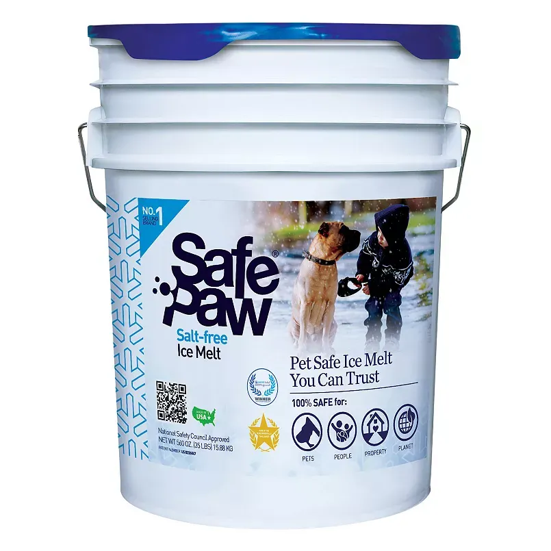 Safe Paw Pet Friendly Concrete Safe Salt Free Ice Melt Pellets, 35 Pound Pail